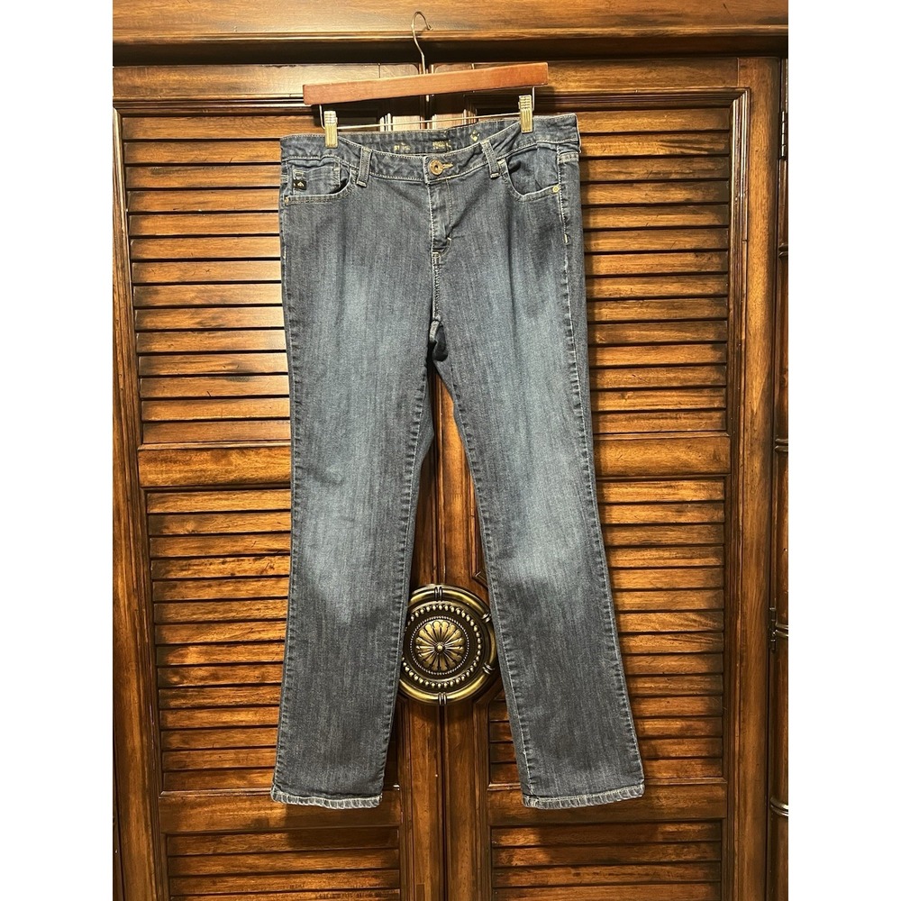 Jordache Premium Womens Straight Leg Jeans Blue Denim Size 14